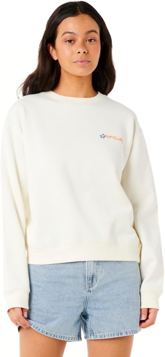 Rip Curl Womens Long Sleeve, Relaxed Fit Crewneck Casual Pullover Crew Sweatshirt
