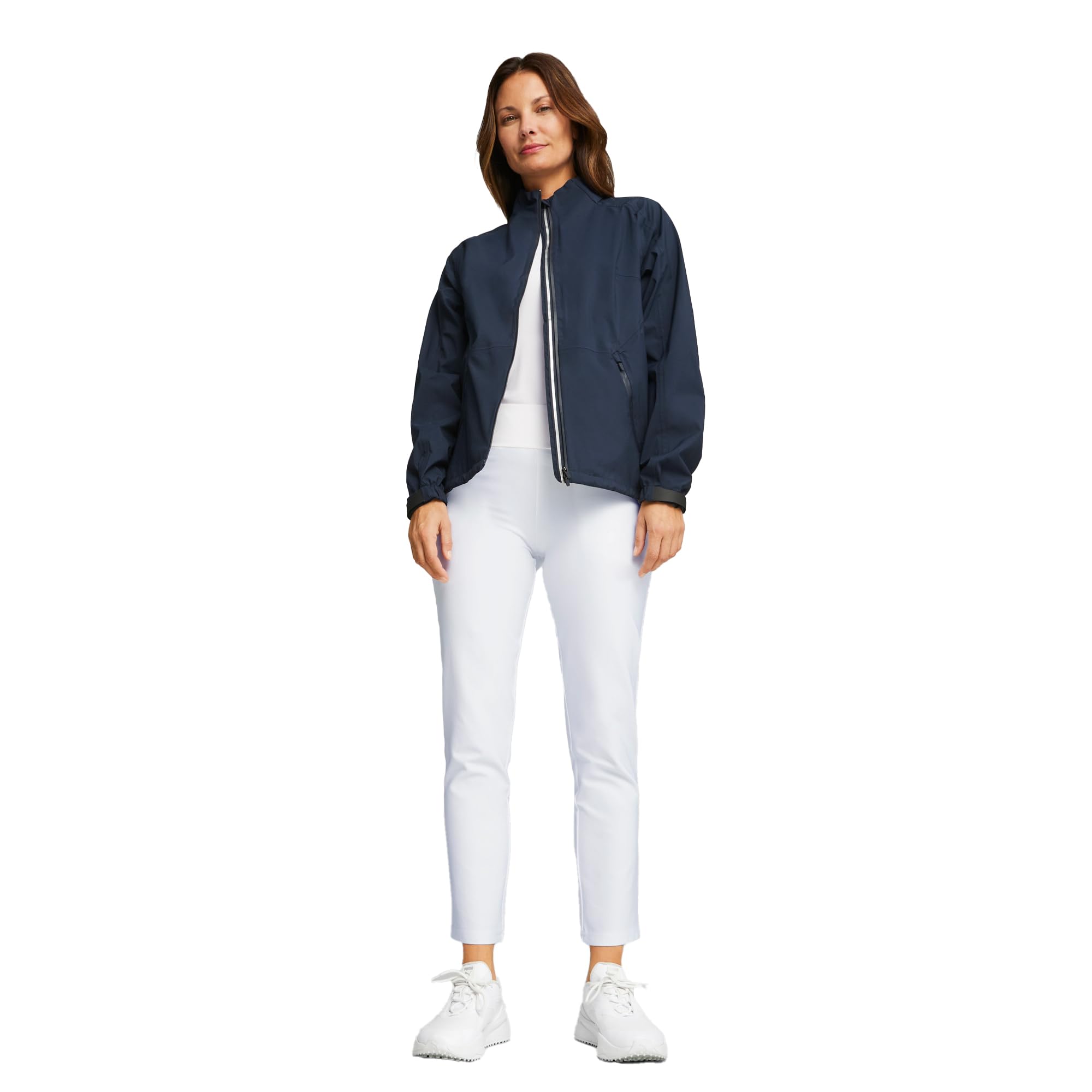 PUMA GOLF Chaqueta impermeable W Drylbl para mujer, Azul Marino, XL