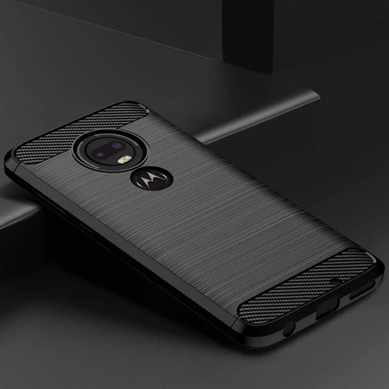 Image of Hybrid Carbon Fiber Back Case for Moto G7, G7 Plus (Black)
