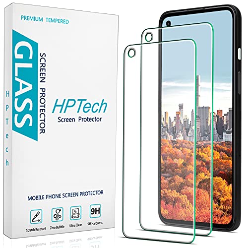 HPTech (2 Pack) Designed for Google Pixel 4a (Not Fit for 4a 5G) Tempered Glass Screen Protector Anti Scratch Easy to Install Bubble Free