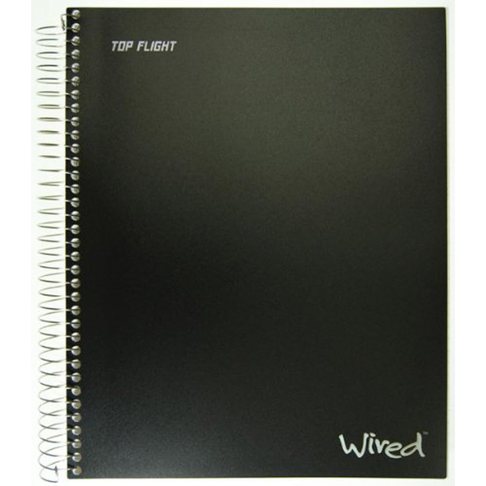 Top Flight Wired 5-Subject Wirebound Notebook with 8 Pockets, 160 Sheets, College Rule, 11 x 8.875 Inches, 1 Notebook, Cover May Vary (33182) - Image 2