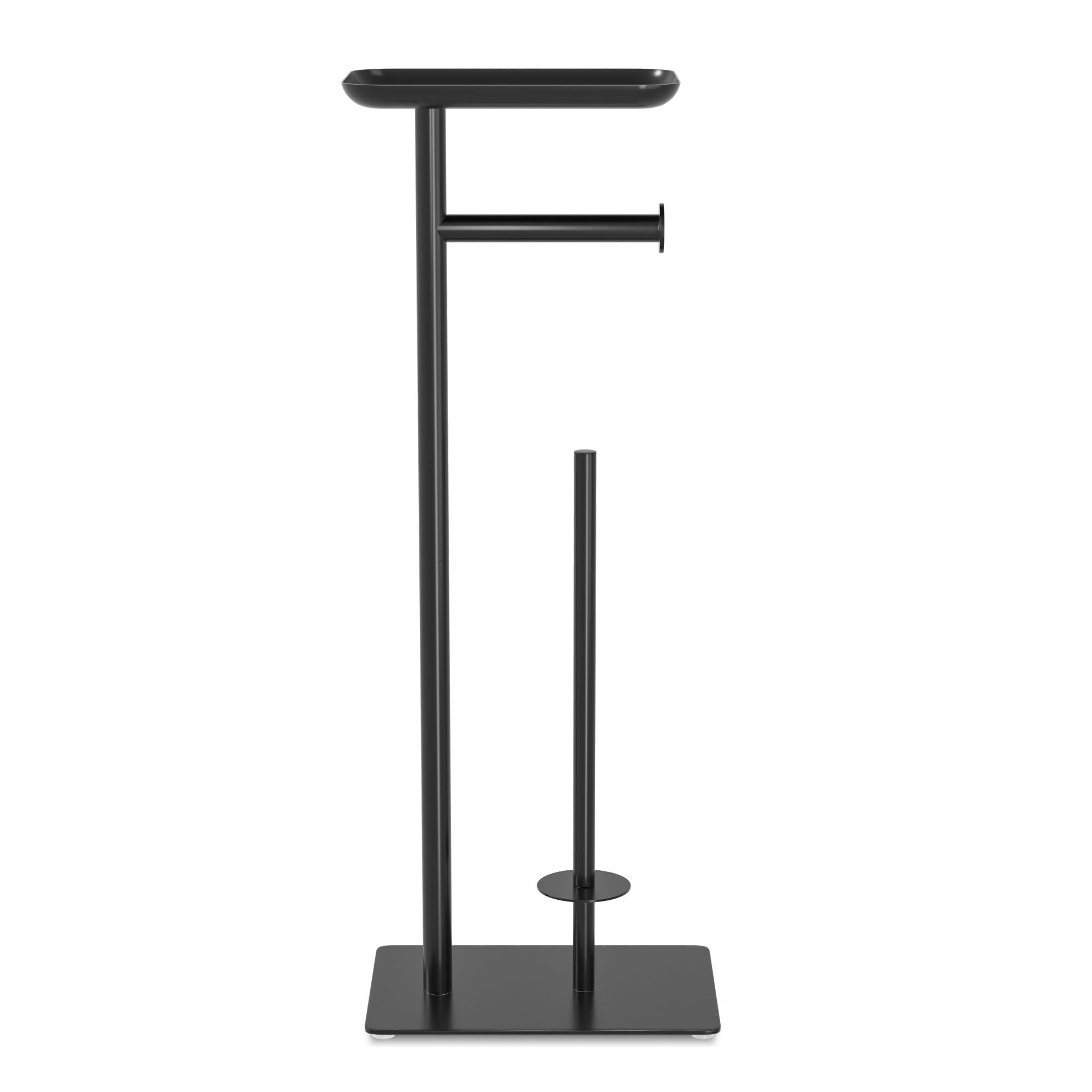 Free-Standing Toilet Roll Holder with Top Shelf, Holds 4 Rolls, Stainless Steel Bathroom Toilet Paper Dispenser - Image 4