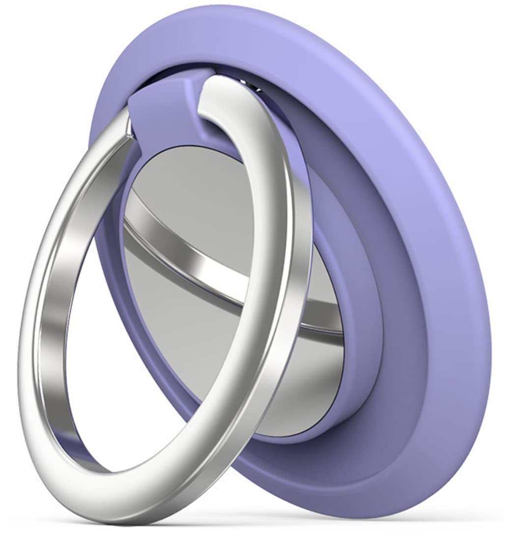 KolorFish Universal Magnet Mobile Phone Ring Grip Holder Stand 360 Degree Rotation with Finger Ring for All Mobile Phone and Tablet (Purple)-image-2