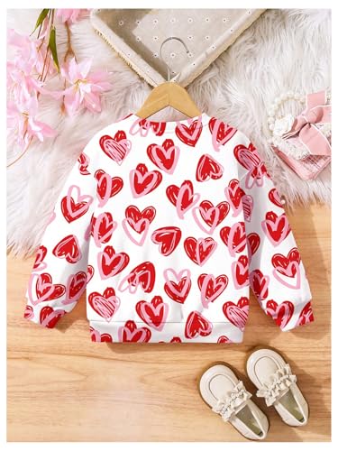 Girl's Heart Graphic Sweatshirts Crew Neck Long Sleeve Pullover Tops Cute Clothes2