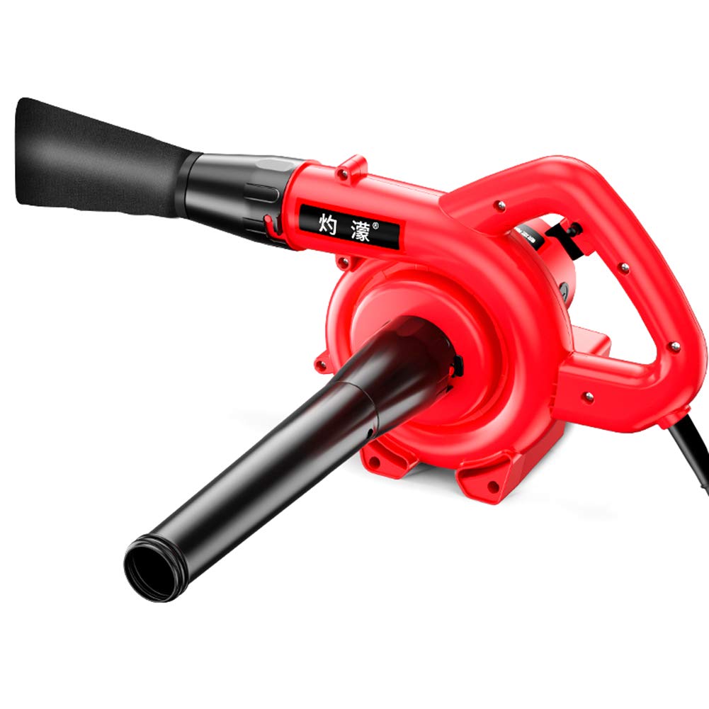 Soffiatore e aspirafoglie Elettrico, spazzatrice per la Pulizia del Giardino Soffiaggio/evacuazione della Neve, Cavo di Alimentazione da 8 m, Motore Turbo da 2800W, Rosso