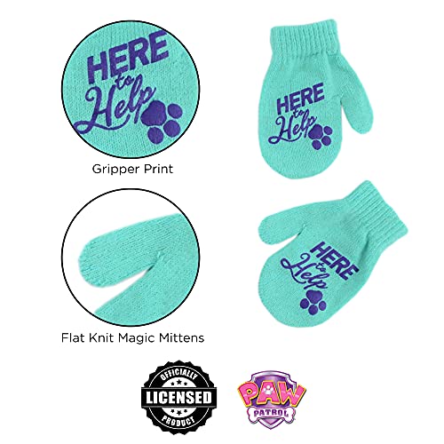 Image of Nickelodeon Girls Winter Hat and Mittens Set, Paw Patrol's Marshall, Chase and Skye Toddler Beanie for Ages 2-4