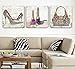 Produktbild Non-branded Mode Leinwanddruck Kunstplakat Frau Leopard Schuhe Lippenstift Wandbild Mädchen Dekoration Malerei Wohnzimmer Schlafzimmer 50X50cmX3 (Rahmenlos)