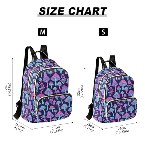 Image of Mini Backpack Mushroom Colorful Fashion Backpack Purse for Women,Handbag Shoulder Bag Casual Daypack, Ladies Gift for College Work (S)