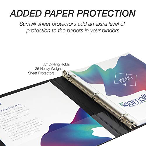 Image of Samsill Durable 0.5 Inch Binder, Customizable Clear View Cover, Black, 24 Pack, Each Holds 125 Pages, Pallet of 768 Binders in 32 Cartons