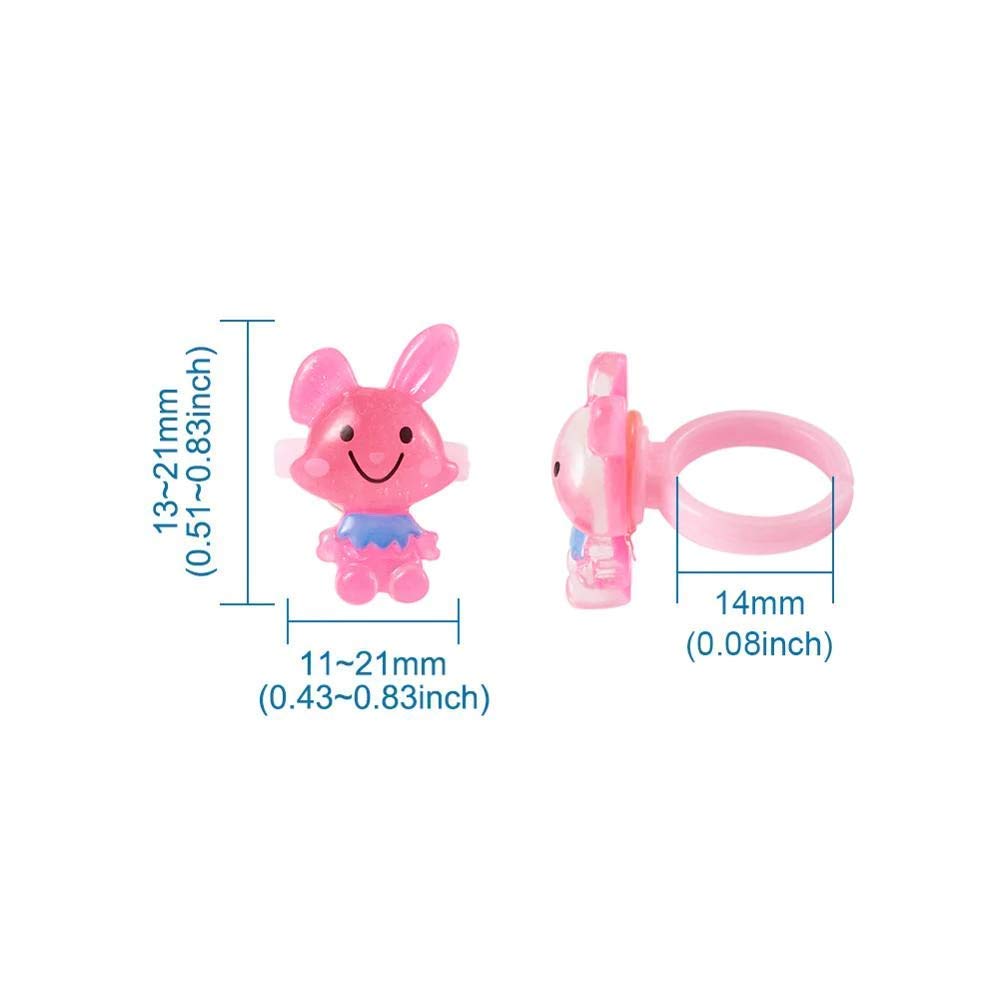 Kidz00 Stylish Cute Cartoon Shaped Plastic Finger Ring For Kids Girls And Boys Age 3-14 Yrs. Pack Of 10Pc 4
