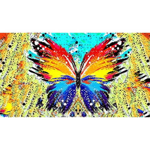 Peinture toile papillon coloré pour salon moderne | Art abstrait mural 70x120cm
