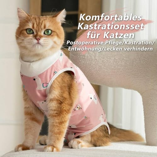 Funalix-Katzen-ErholungsanzugKatzen-Sterilisation-nach-der-Operation-Anti-Lick-Anzug-HaustierSuse-Alpaka-Muster-Design-Katze-Chirurgie-Wiederherstellung-Anzug-PinkM | Dealmeister.io Alt tag für bilder post titel