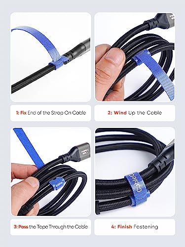 Image of CableCreation Cable Ties 60Pcs,Reusable Fastening Cables Management,Nylon Wire Organizer Cord,Adjustable Tie Wrap Organiser,Self Adhesive Cable Straps,Multi-Colored (30Pcs x 6 Inch /30Pcs x 8.7 Inch)