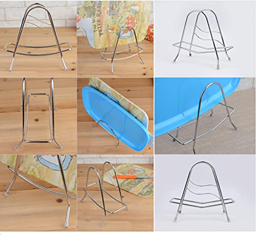 Rack de almacenamiento para tablas de cortar LENITH, acero inoxidable y madera, organizador de cocina triangular miniatura 7