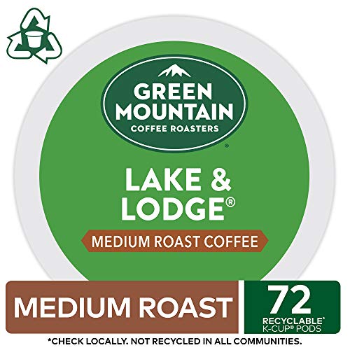 Image of Green Mountain Coffee Roasters Lake and Lodge Blend Keurig Single-Serve K-Cup pods, Dark Roast Coffee, 72 Count