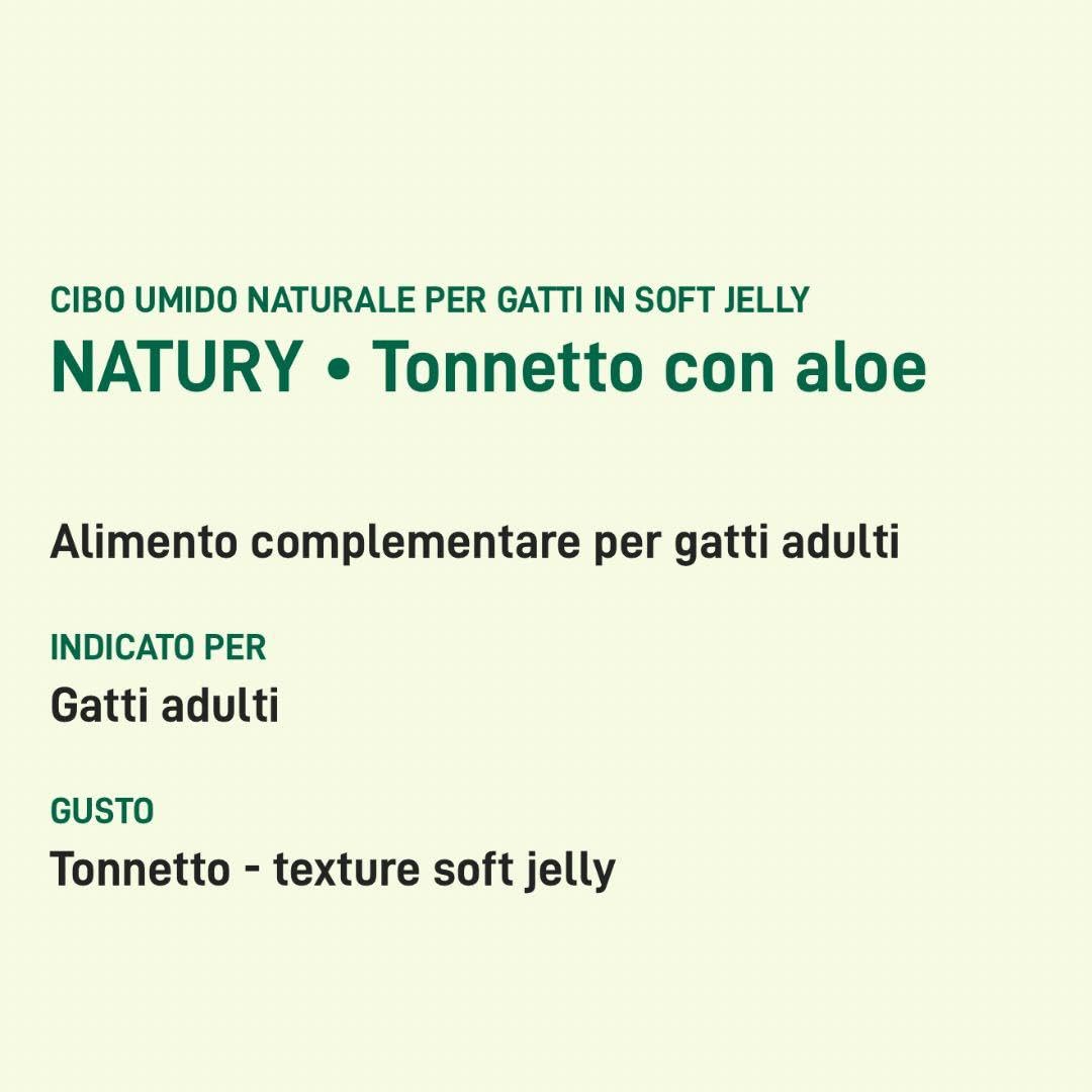 Oasy - Atún húmedo para gatos naturales con aloe, suaves pelusas naturales de Soft Jelly para gatos adultos de todos los tamaños y razas | 24 latas de 85 gramos cada una.