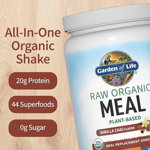 Image of Garden of Life Raw Organic Meal Protein Powder, Vanilla Chai, 28 Servings
