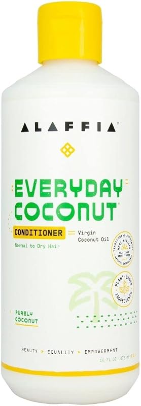 Alaffia Condicionador Everyday Coconut com óleo de coco virgem, vitamina E e extrato de gengibre, 473 mL