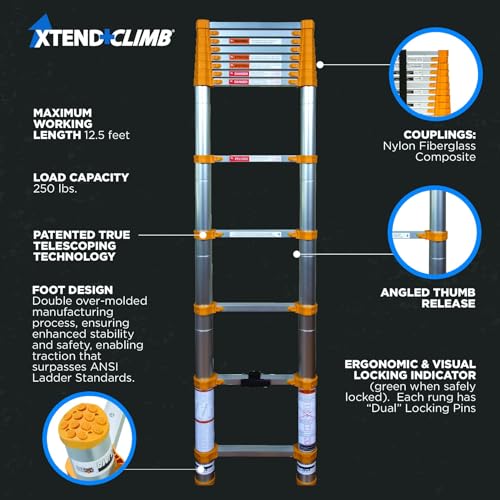 Xtend & Climb 770P+ Telescopic Ladder (12.5 FT - 250 LBS) by Xtend & Climb - Image 4