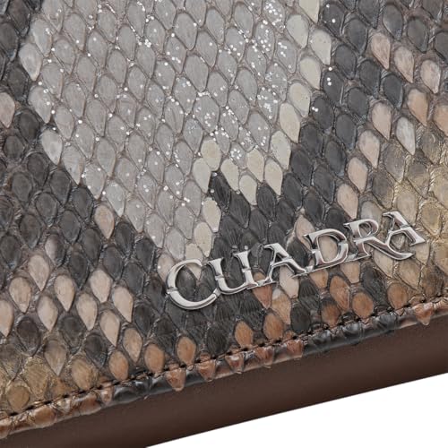 CUADRA | Wallet in Genuine Python and Bovine Leather for Women with Secure Closure BD254PH HONEY2