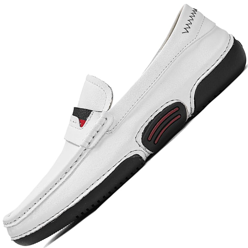 Casual Loafers for Men Shoes Leather Shoe Mens Men's Boat Dress White Brown Black Size Male Handmade Driving