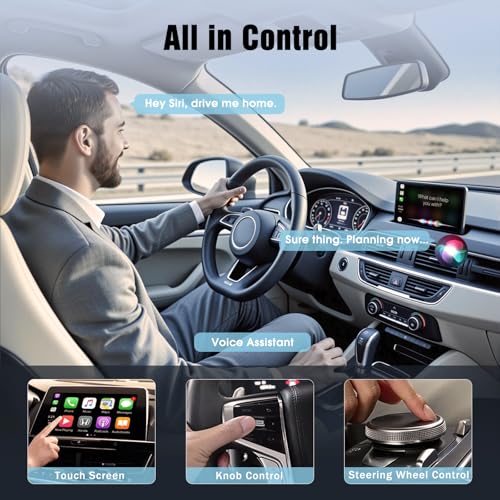 Wireless Carplay Adapter Uk, Effortlessly Convert Wired To Wireless Carplay, Suitable For Cars With Carplay, Fit For Iphone Ios 10+ & Android Auto, Mini & Stable Bluetooth Car Play Wireless Adapter - 7