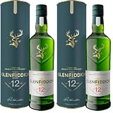 Glenfiddich 12 Jahre Single Malt Scotch Whisky mit Geschenkverpackung - Das Flaschendesign kann variieren (Packung mit 2)