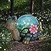 Afirst Solar Garden Statues Outdoor Figurines - Turtle Lawn Ornament with Solar Lights Cracked Glass Outdoor Decor for Patio Yard Decorations
