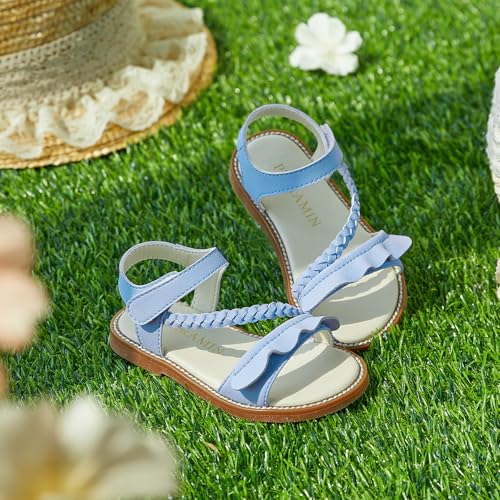 Image of PHIRAMIN Toddler Girl Sandals - Flower Girl Dress Shoes Open Toe Little Kid Flats