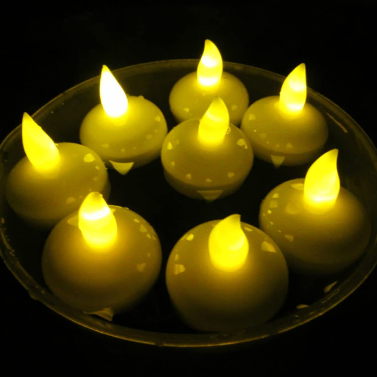 24 Piezas Velas Flotantes Impermeables de Luces LED Amarillas para Decoración de Bodas Velas de Té Electrónicas para Centros de Mesa