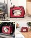 lionto Hundetransportbox faltbar für Reise & Auto, 60x42x44 cm, stabile Transportbox mit Tragegriffen & Decke für Katzen & Hunde bis 12 kg, robuste Hundebox aus Stoff für klein & groß, dunkelrot