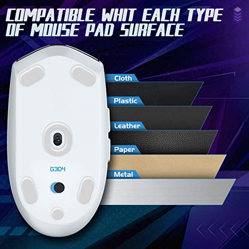 Talongames Rounded Curved Edges Mouse Feet Skates Pads For Logitech G305 G304 Gaming Mouse Feet Replacement(0.8Mm, Smooth, Pure White Ptfe) Pro Performance Upgrade #TOP3