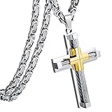 【DESIGN CHIC】 - La catena con collana a croce non è solo un simbolo di religione, ma anche un gioiello popolare. Adatto per l'uso quotidiano, adatto anche a uomini religiosi medi.