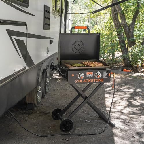 Blackstone On The Go 22" Omnivore Griddle RV-Ready Package - Includes Propane Quick Connect and Griddle Tool Kit - The Ultimate Blackstone Grill Kit