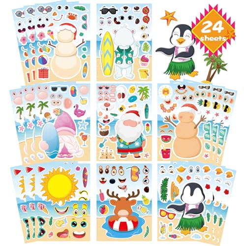 Summer Stickers for Kids July Christmas Hawaii Tropical Beach Stickers