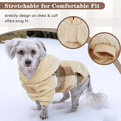 Kuoser Thermal Dog Coat Puppy Fleece Winter Clothes, Dogs Hoodie Pet Warm Pullover Jackets With Leash Hole, Doggie Soft Pajamas Cat Apparel, Xxs - L #TOP3