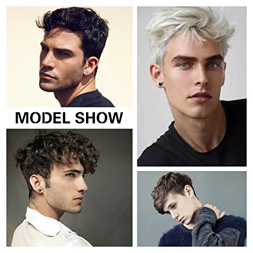 Pugest 4 Pairs Stainless Steel Stud Earrings Set - Round Clip On Stud Earrings Hypoallergenic 6Mm Cz Studs Earrings Not Easy To Fall Off Suitable For Men Women Daily Wear Birthday Dating (Black And Silver) #TOP5