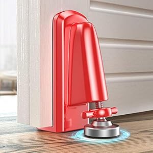Door Stoppers Security – Portable Door Jammer for Travel Security Anti Theft, Apartment Hotel Door Lock – Protection for Homeowner and Children, Lockdown Device for Women Safety Self Defense (Red)