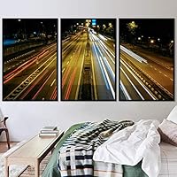 3 Piece Framed Canvas Wall Art Colorful Industrial Lights Canvas Prints Home Artwork Decoration for Living Room,Bedroom - 16