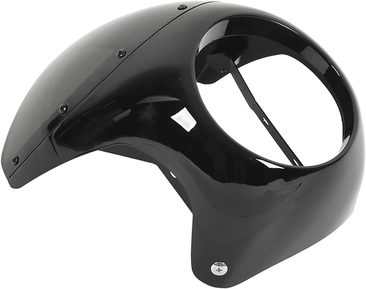 Akozon 7-inch Motorcycle Headlight Fairing with Smooth and High to Aging, Suitable for Universal Fit of Round Headlights on Motorbikes (Glossy Black)