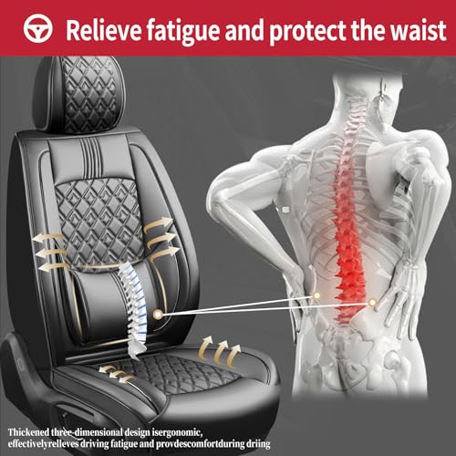 Image of Fit Crosstrek Car Seat Covers for Subaru Crosstrek 2016-2025 2026 - Upgraded Premium Waterproof & Breathable Leather, Airbag Compatible, All-Weather Seat Cushion Protector (Full Set, Black)