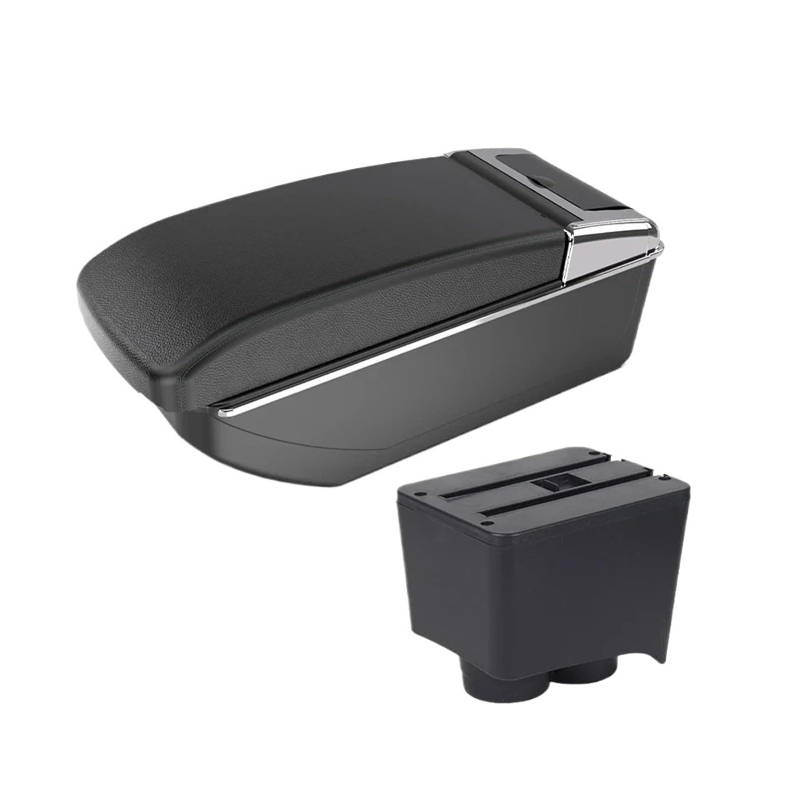 Ggwqoops Car Armrests For VW For Polo For For 9N 3 Armrest Car Box Retrofit Parts Storage Interior Accessories USB Armrest Box(B2 Black line NO USB)
