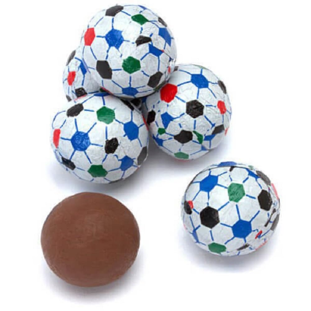 Soccer Balls Foiled Premium Solid Milk Chocolate Balls, 1
