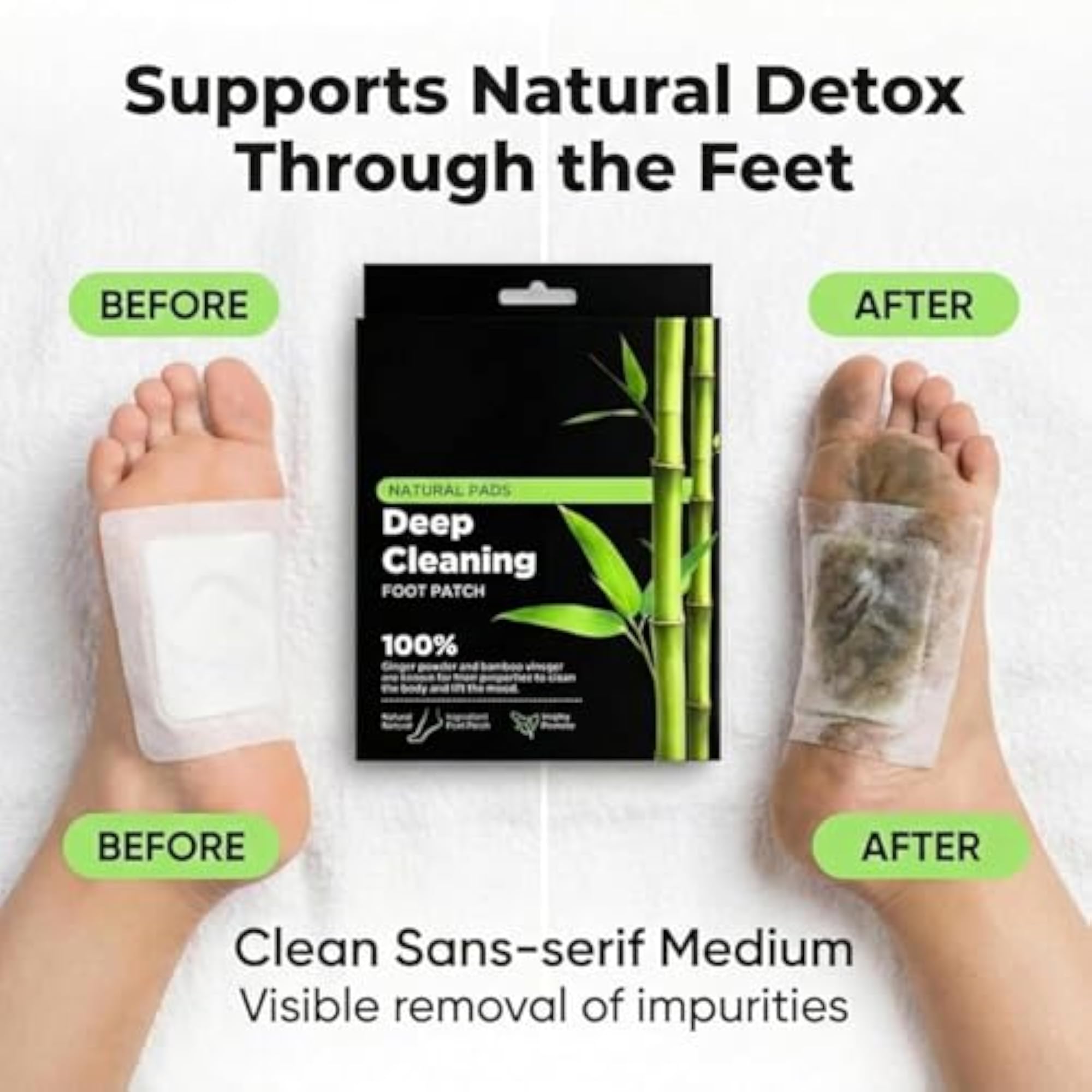 Herbal Foot Patches with Bamboo Vinegar for Daily Wellness