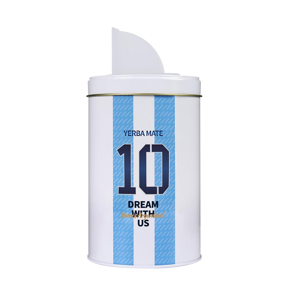 Cuopru Argentina Capitán No.10 Gerbero, contenedor Yerba Matte con pico, tapa con orificio, taza opaca fácil de llenar, funciona para dispensadores de azúcar, té, café, contenedor para café