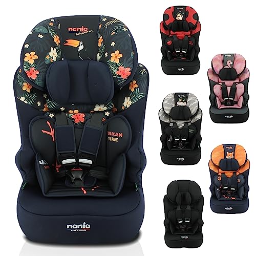 Nania - Siège auto ceinturé RACE I 76-140 cm R129 i-Size – Pour les enfants de 3 à 10 ans - Appuie-tête réglable en hauteur - Base inclinable - Fabrication Française (Toucan)
