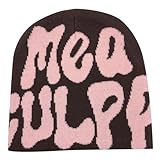 Y2k Beanie Mütze Herren Damen Teenager Y2k Cap Warm Sportmütze Bedruckter Hut für Freizeitaktivitäten Slouchy Beanies und Strickmützen für Unisex (DE/NL/SE/PL, Alphanumerisch, Einheitsgröße, A6)