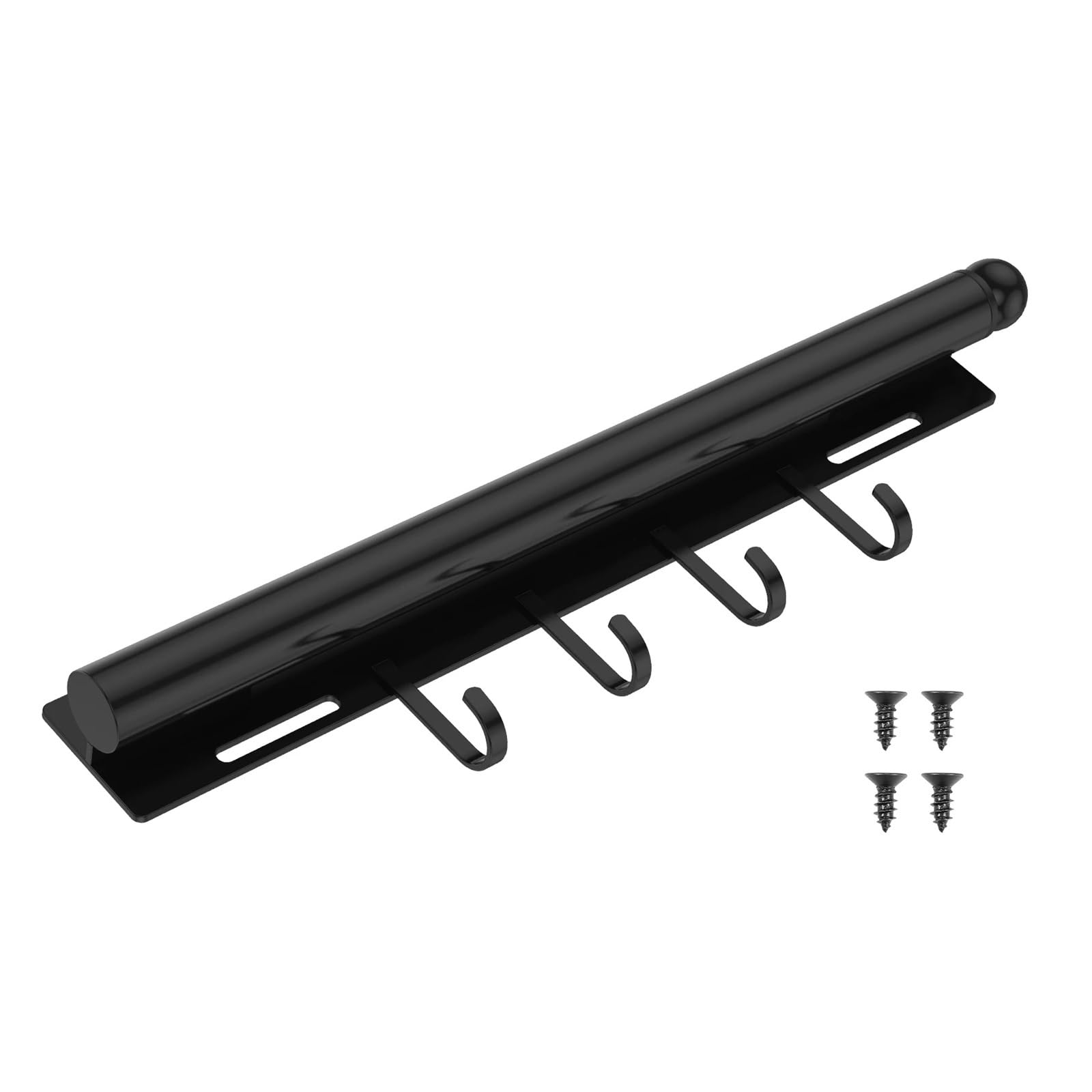 Pull Out Clothes Rail Pull-Out Closet Valet Rod Retractable Wardrobe Clothing Rail Extending Hanger Rack(Black with 4 Hook)