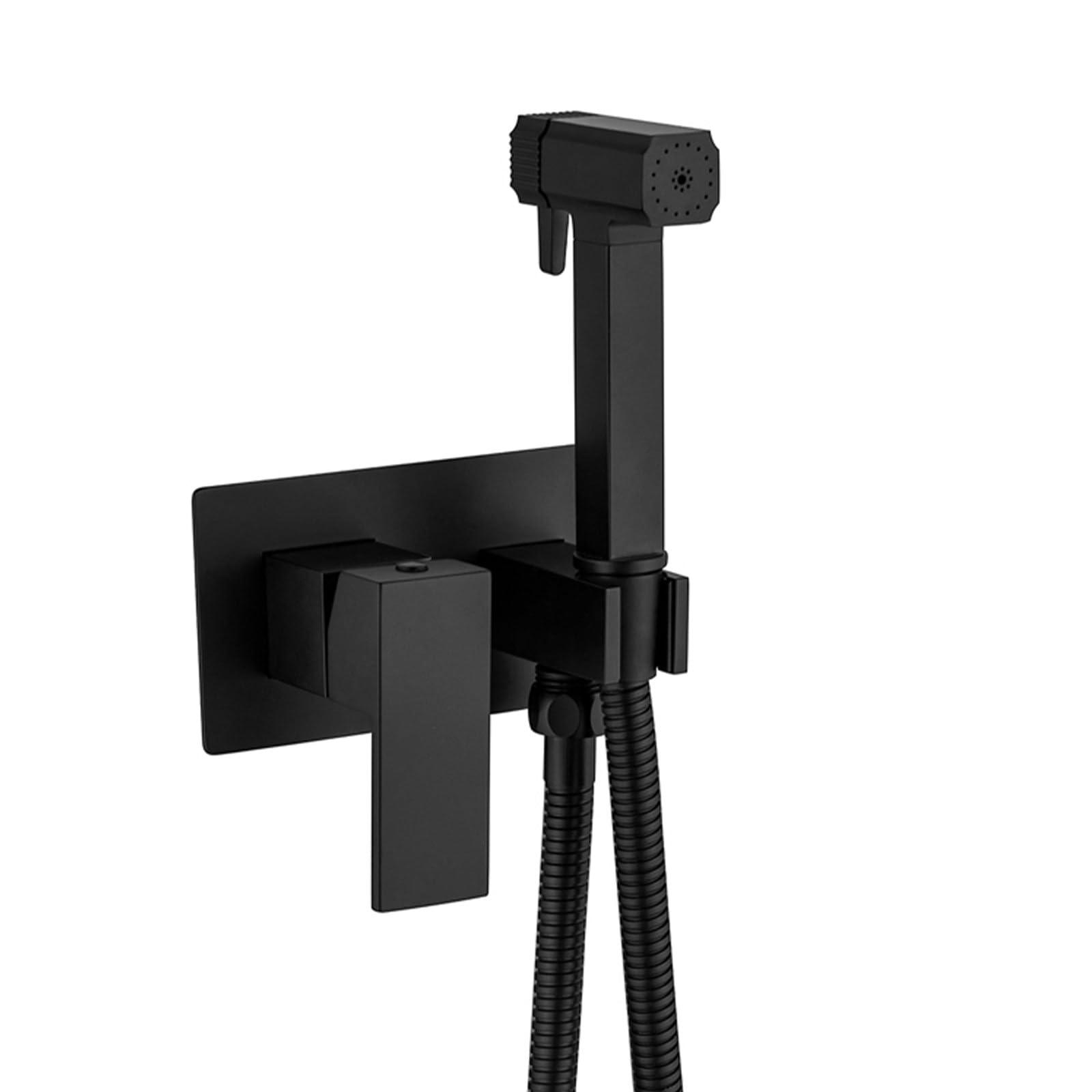 Grifo bidet para WC negro con agua caliente y fría, kit de ducha higiénica de latón