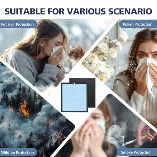 Image of HSP001 Replacement Filter Compatible with HATHASPACE HSP001 Smart Air Purifiers, 4 Stages Filtration with HEPA and Activated Carbon Pre-Filter, 2 Pack